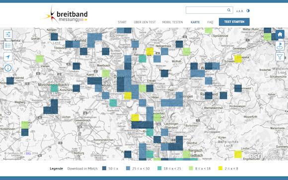 Bundesnetzagentur veröffentlicht Karte zur Breitbandmessung