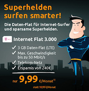 crash-tarife Angebot mit 3 GB im Telekom-LTE-Netz mit VoIP-Nutzung für 9,99 Euro
