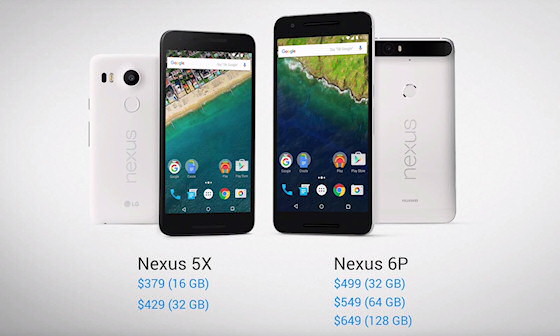 Nexus 5X und Nexus 6P Preise in den USA