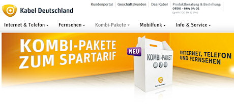 Neue Kombi-Pakete bei Kabel Deutschland
