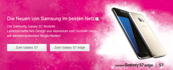 Samsung Galaxy S7 und S7 Edge bei Telekom