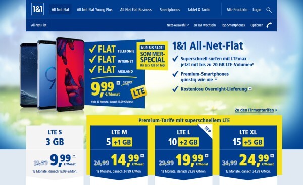 1&1 All-Net-Flat Sommer Special