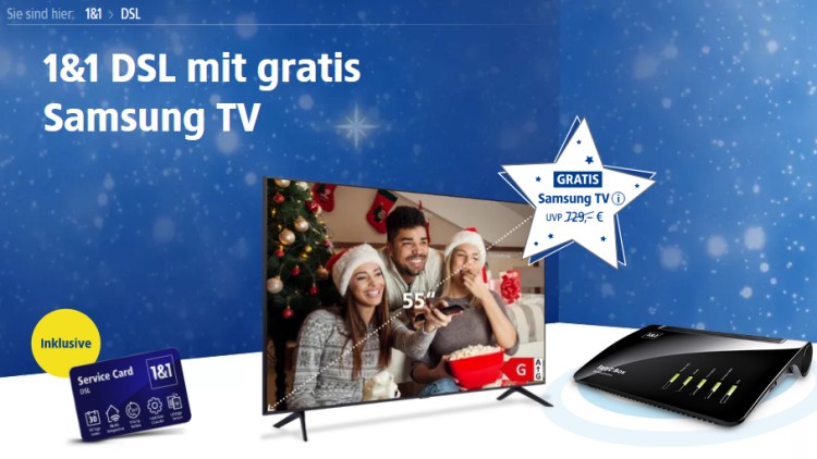 1und1 verschenkt 55 Zoll Samsung UHD-TV zum DSL-Vertrag