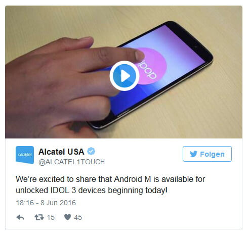 Android 6 Update für Alcatel Idol 3 verfügbar
