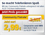 Aldi Talk Community Flatrate für 2,99 Euro