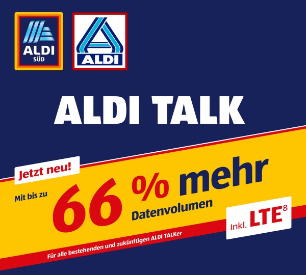 Aldi Talk: Bis zu 66 Prozent mehr Datenvolumen