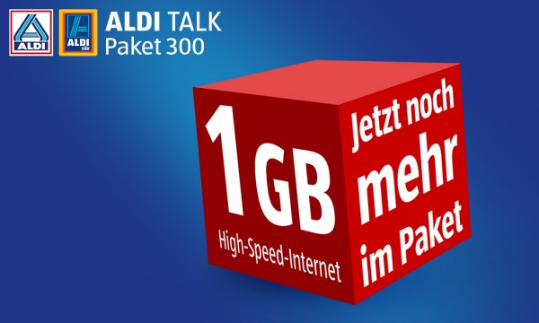 Aldi Talk Paket 300 mit 1 GB Datenvolumen
