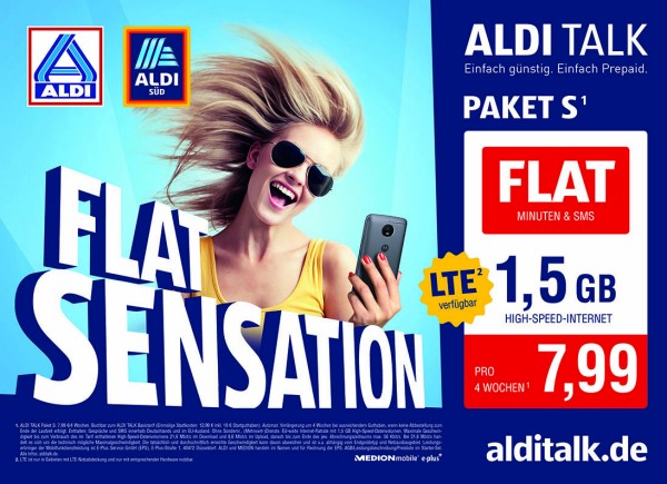 Aldi Talk Allnet-Flat für 7,99 Euro