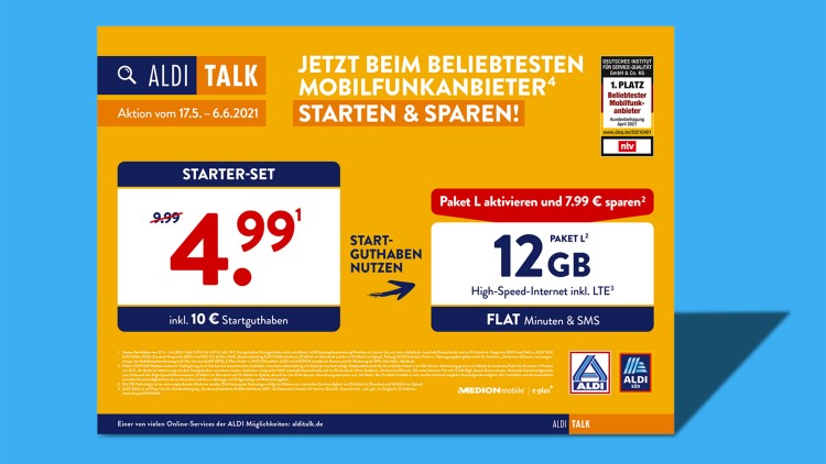 Aldi Talk Starter-Set für 4,99 Euro