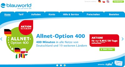 blauworld Allnet-Option 400 Aktion