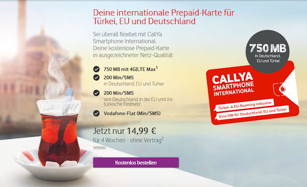 Vodafone CallYa Smartphone International Tarif