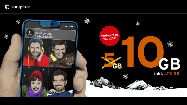 congstar Allnet Flat M mit 10 GB für 20 Euro
