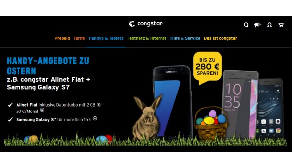 congstar Ostern-Aktion: Günstigere Smartphones zu Allnet Flat Tarifen