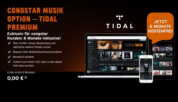 congstar Musik Option – TIDAL Premium