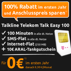 Talkline Telekom Talk Easy 100 Angebot bei crash-tarife