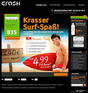 crash-tarife Angebot mit 1 GB Datenvolumen für 4,99 Euro