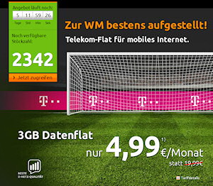 3 GB Volumen im Telekom-Netz für 4,99 Euro