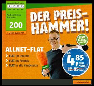 crash-tarife Aktion mit Allnet-Flat ab 4,85 Euro