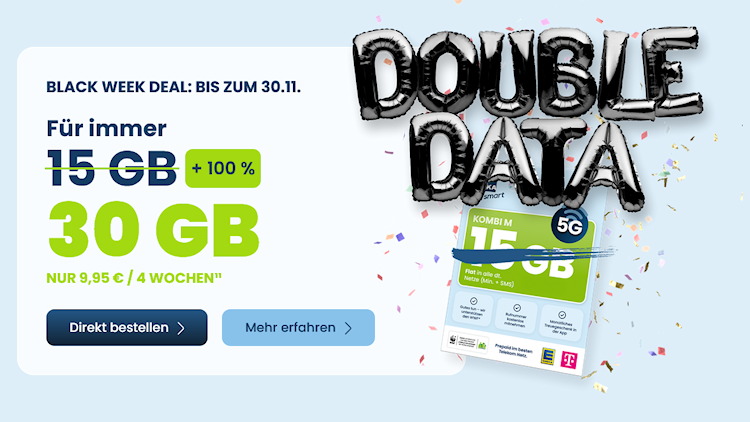 EDEKA smart: Dauerhaft doppeltes Datenvolumen im Kombi M Tarif