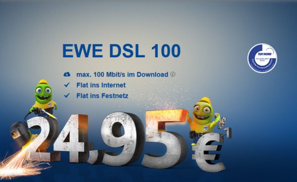 EWE DSL 100 komfort ab 24,95 Euro