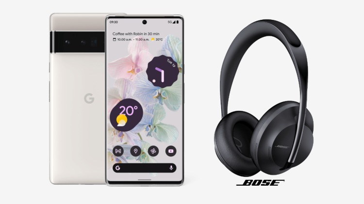 Google Pixel 6 mit Bose Headphones