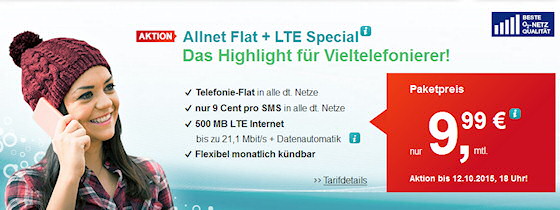 helloMobil: Allnet-Flatrate mit LTE für knapp 10 Euro