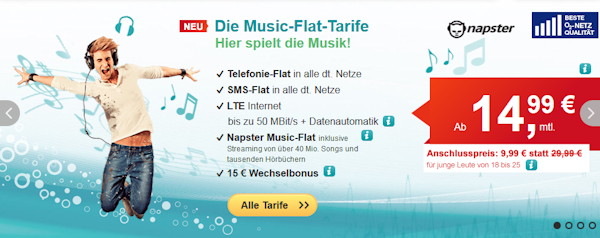 Neue helloMobil LTE Music Tarife