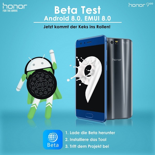 Honor: Beta-Test für Honor 9 mit Android 8 startet