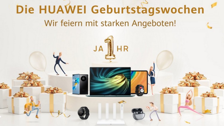 Huawei Geburtstagswochen: Bis zu 60 Prozent Rabatte im Online-Shop