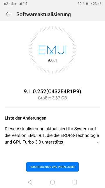 EMUI 9.1 Update für Huawei P10 Plus