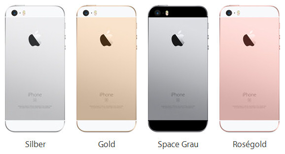 iPhone SE in vier Farben