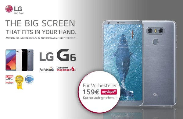 LG G6: MyDays Gutschein für Vorbesteller