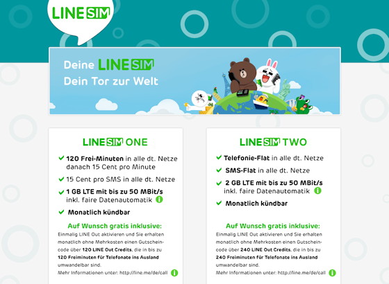 LINE SIM Website