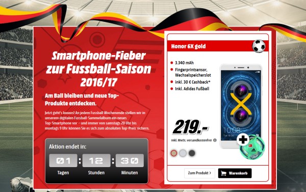 MediaMarkt Smartphone-Fieber-Aktion: Honor 6X für 219 Euro