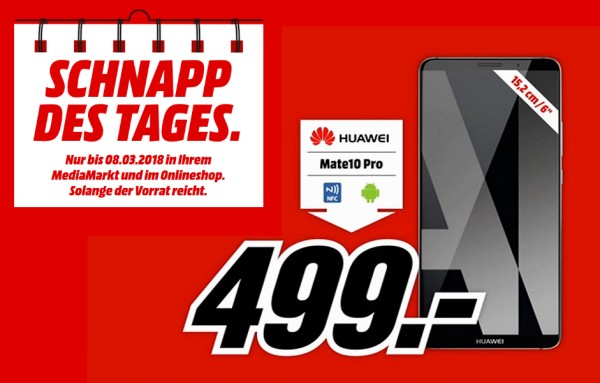 Huawei Mate 10 Pro für 499,- Euro