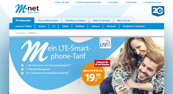 M-net LTE Smartphone-Tarife Teaser