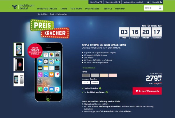 mobilcom-debitel Preiskracher-Angebot ab dem 29. April
