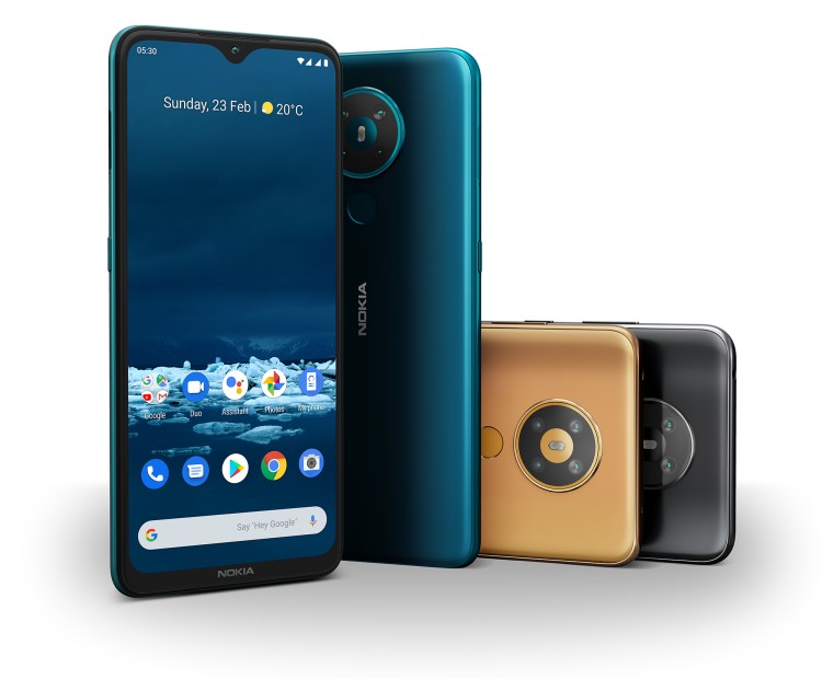 Nokia 5.3 Nokia 5.3 in Farben Cyan Blue, Sand und Charcoal