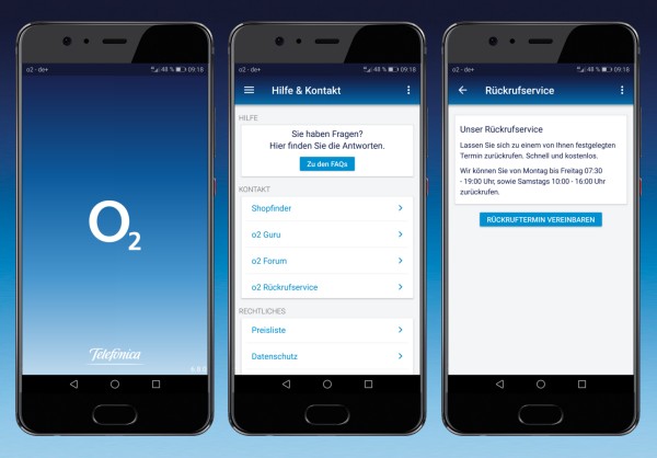 O2 Rückrufservice in der Mein O2 App O2 Rückrufservice in der Mein O2 App