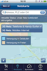 o2 Live Check App: Netz Verfügbarkeit