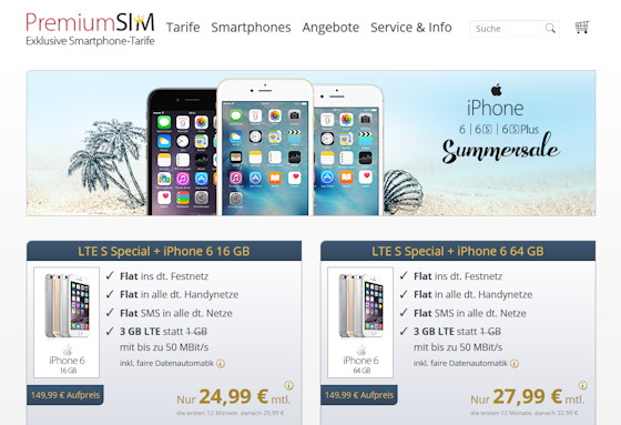 PremiumSIM iPhone Bundle mit LTE Special Tarif