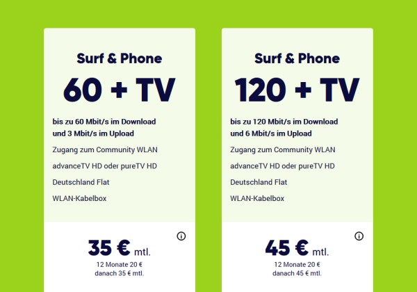 Surf & Phone +TV Pakete von P?UR Surf & Phone +TV Pakete von P?UR