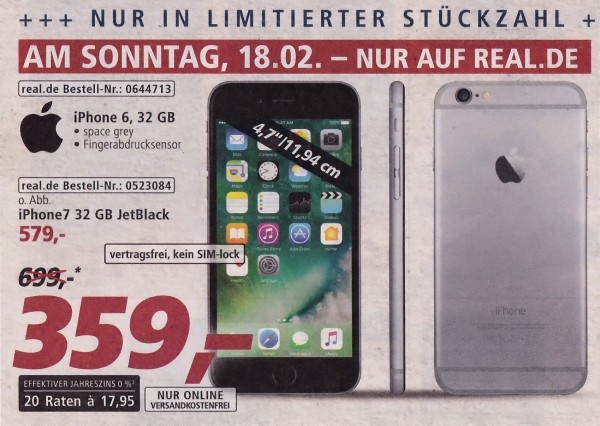 iPhone 6 für 359,- Euro bei Real