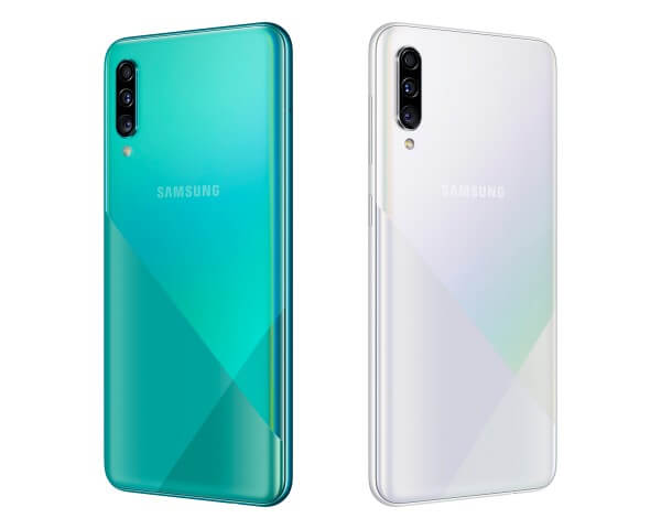 Samsung Galaxy A30s Rückseite in Green und White