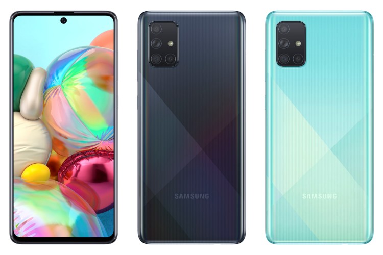 Samsung Galaxy A71 (Schwarz und Blau)