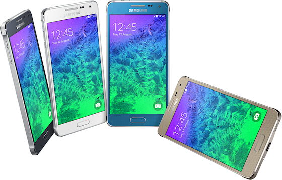 Samsung Galaxy Alpha in verschiedenen Farben