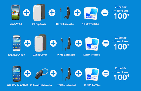 Samsung Galaxy S4 Starter-Kit Aktion: Geräte und Zubehör