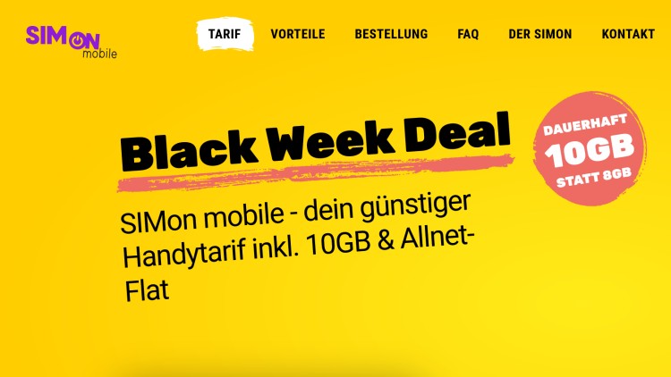 SIMon mobile Black Week Deal