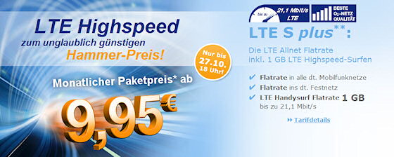 simply: Allnet-Flatrate mit 1 GB LTE-Datenvolumen ab 9,95 Euro