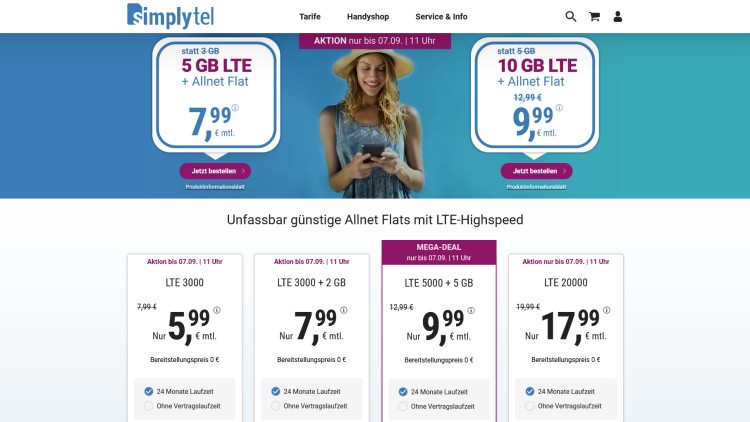 simplytel: Allnet-Flat mit 10 GB für 9,99 Euro
